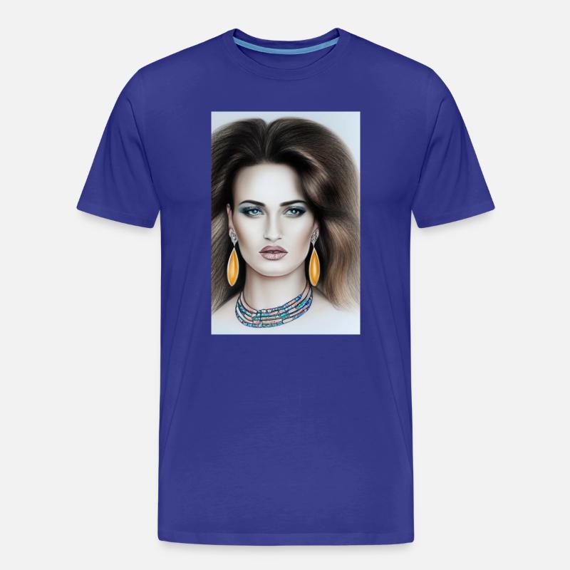 Frau mit Schmuck - Männer Premium Bio T-Shirt - Königsblau