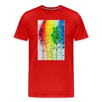 Splashes of paint - Men's Premium Organic T-Shirt - red - Front - Damien (186cm)