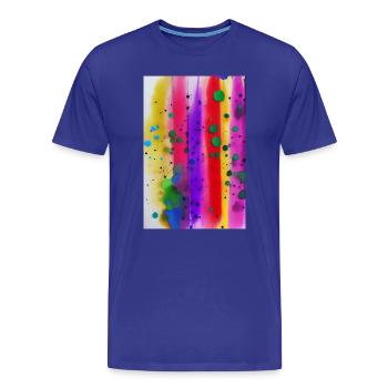 Farbspritzer und Linien - Männer Premium Bio T-Shirt - Königsblau - Vorne - Damien (186cm)