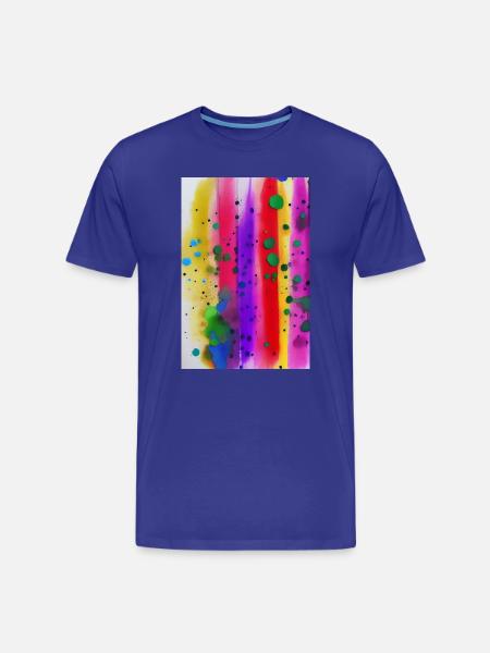 Farbspritzer und Linien - Männer Premium Bio T-Shirt - Königsblau