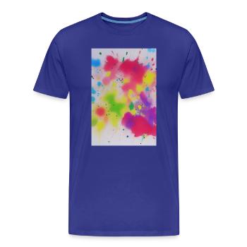 Éclaboussures colorées de couleurs - T-shirt bio Premium Homme - bleu roi - Devant - Damien (186cm)