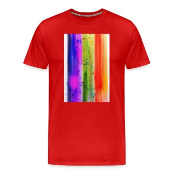 Splashes of paint - Men's Premium Organic T-Shirt - red - Front - Damien (186cm)