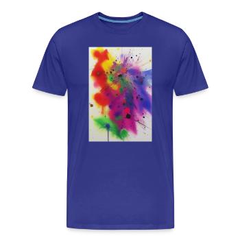 Éclaboussures de peinture - T-shirt bio Premium Homme - bleu roi - Devant - Damien (186cm)