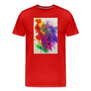 Splashes of paint - Men's Premium Organic T-Shirt - red - Front - Damien (186cm)