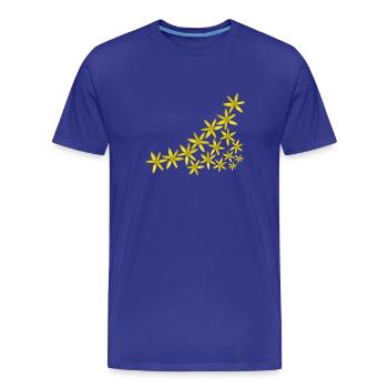 Coin des Fleurs sauvages Jaunes – Fleurs printanières vibrantes - T-shirt bio Premium Homme - bleu roi - Devant - Damien (186cm)