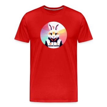 Bunny, Rabbit, Easter Bunny - Men's Premium Organic T-Shirt - red - Front - Damien (186cm)