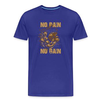 No Pain No Gain - T-shirt bio Premium Homme - bleu roi - Devant - Damien (186cm)