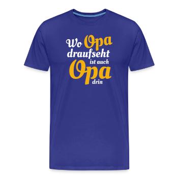 opa drin - Männer Premium Bio T-Shirt - Königsblau - Vorne - Damien (186cm)
