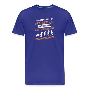 Paléoanthropologie préhistorique de Néandertal - T-shirt bio Premium Homme - bleu roi - Devant - Damien (186cm)