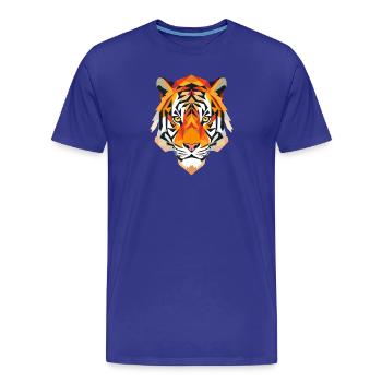 Stilisierter Tiger, geometrisch - Männer Premium Bio T-Shirt - Königsblau - Vorne - Damien (186cm)