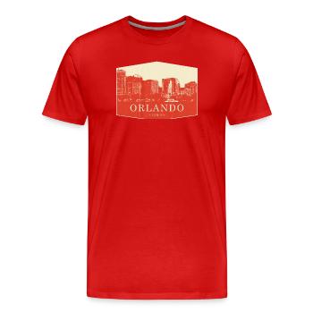 Orlando Skyline Vintage Florida - Men's Premium Organic T-Shirt - red - Front - Damien (186cm)