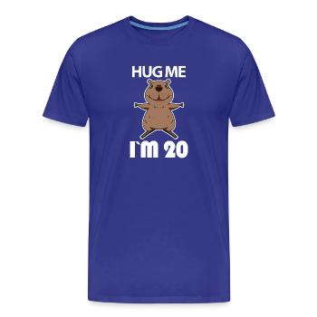 20 ans - 20 ans - câlin - T-shirt bio Premium Homme - bleu roi - Devant - Damien (186cm)