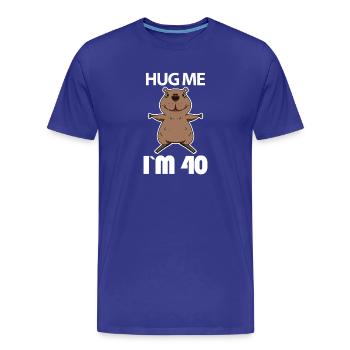 40 ans - 40 ans - câlin - T-shirt bio Premium Homme - bleu roi - Devant - Damien (186cm)