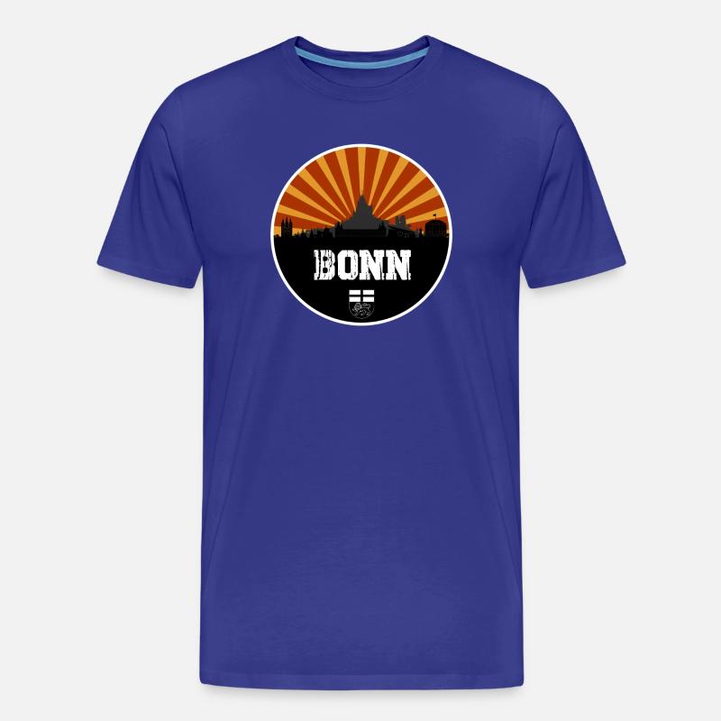 Bonn Skyline Retro - Männer Premium Bio T-Shirt - Königsblau