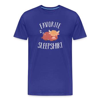 Schottisches Hochlandrind Kuh - Männer Premium Bio T-Shirt - Königsblau - Vorne - Damien (186cm)