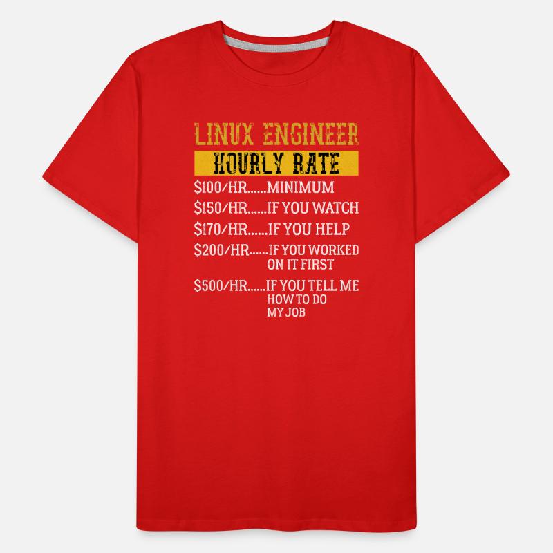 Linux Engineer Hourly Rate Mechanic Labor rate Men's Premium Organic T-Shirt