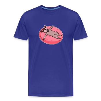 Girafe de forêt d’okapis endormie - T-shirt bio Premium Homme - bleu roi - Devant - Damien (186cm)