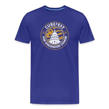 Curefest Childhood Cancer Emblem - Men's Premium Organic T-Shirt - royal blue - Front - Damien (186cm)