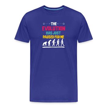 Die Evolution hat für mich einfach pausiert - Männer Premium Bio T-Shirt - Königsblau - Vorne - Damien (186cm)