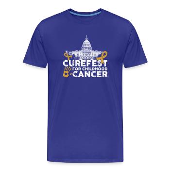 Curefest Childhood Cancer Ribbon - Men's Premium Organic T-Shirt - royal blue - Front - Damien (186cm)