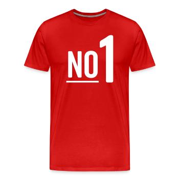 No 1 - Nummer eins - Männer Premium Bio T-Shirt - Rot - Vorne - Damien (186cm)