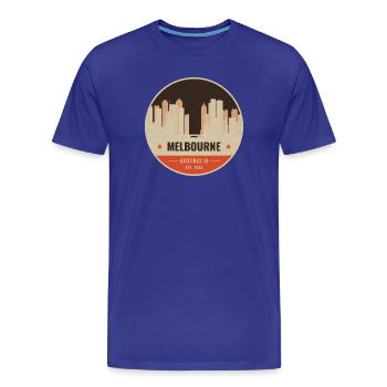 Melbourne Skyline Vintage Abzeichen - Männer Premium Bio T-Shirt - Königsblau - Vorne - Damien (186cm)