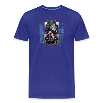 Haut-parleur de tour d’anime PA « Tout ce dont nous avons besoin, c’est de basses » - T-shirt bio Premium Homme - bleu roi - Devant - Damien (186cm)