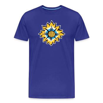 Sonnenblume - Männer Premium Bio T-Shirt - Königsblau - Vorne - Damien (186cm)