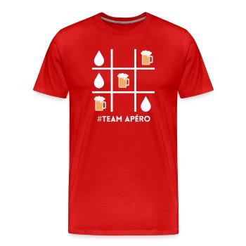 Apéro-Team, Bier, Bierfan - Männer Premium Bio T-Shirt - Rot - Vorne - Damien (186cm)