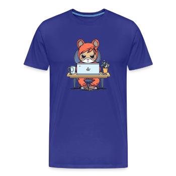 Grumpy Coder in Hoodie - Men's Premium Organic T-Shirt - royal blue - Front - Damien (186cm)