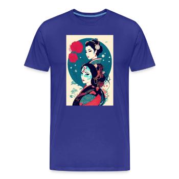 Geisha - Männer Premium Bio T-Shirt - Königsblau - Vorne - Damien (186cm)