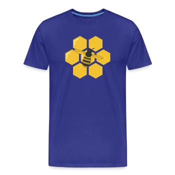 Bee and Honeycomb - Men's Premium Organic T-Shirt - royal blue - Front - Damien (186cm)