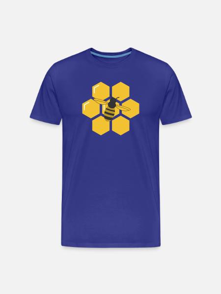 Bee and Honeycomb - Men's Premium Organic T-Shirt - royal blue