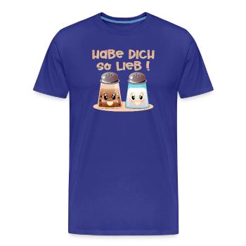 Habe Dich so lieb - Salz und Pfeffer - Männer Premium Bio T-Shirt - Königsblau - Vorne - Damien (186cm)