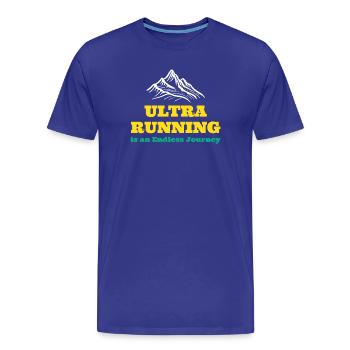 Ultra-Laufen ist eine endlose Reise - Männer Premium Bio T-Shirt - Königsblau - Vorne - Damien (186cm)