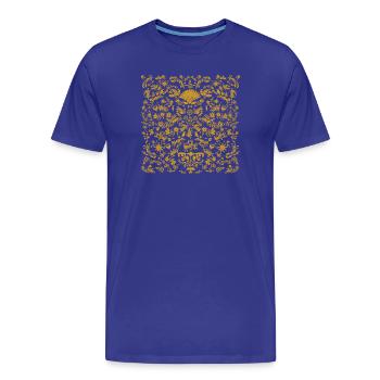 Golden ornamentation with ornament Otomi - Men's Premium Organic T-Shirt - royal blue - Front - Damien (186cm)