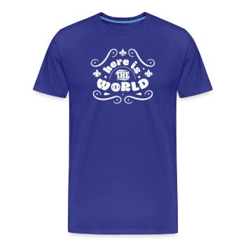 Hier ist die Welt - Männer Premium Bio T-Shirt - Königsblau - Vorne - Damien (186cm)