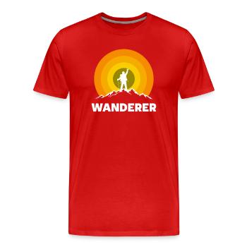 Randonneurs Amoureux de la nature Randonnées Alpinisme - T-shirt bio Premium Homme - rouge - Devant - Damien (186cm)