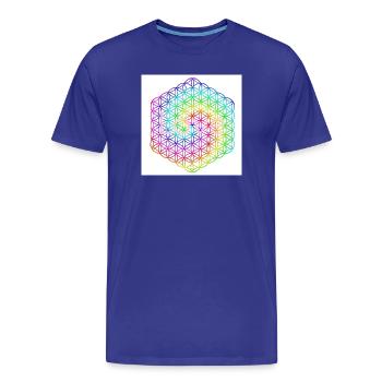 Fleur de Vie - 5ème Dimension - Mandala - amour - T-shirt bio Premium Homme - bleu roi - Devant - Damien (186cm)