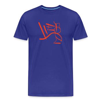 The Abstract Orange Love (Love T-Shirt) - Men's Premium Organic T-Shirt - royal blue - Front - Damien (186cm)
