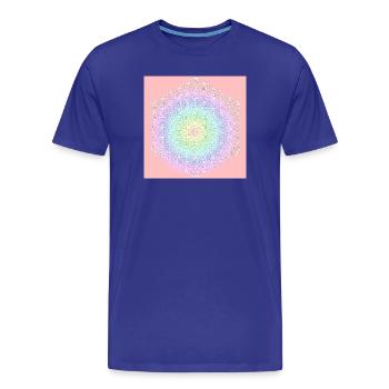 Fleur de Vie Blanche - 5ème Dimension - T-shirt bio Premium Homme - bleu roi - Devant - Damien (186cm)