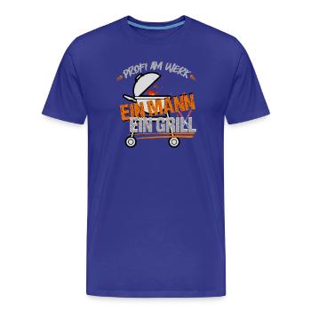 One man, one grill - Men's Premium Organic T-Shirt - royal blue - Front - Damien (186cm)