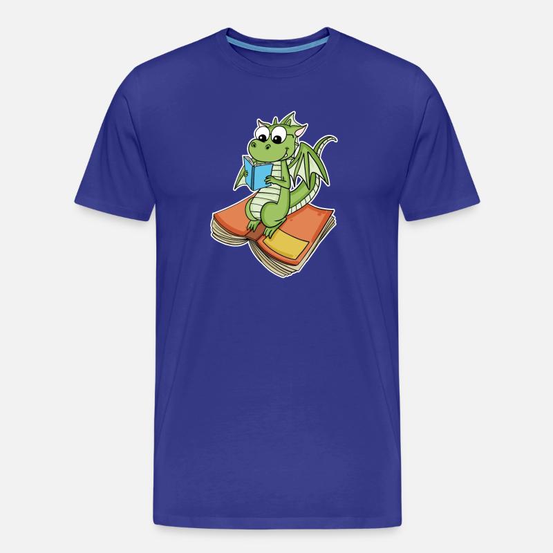 Bücher Drache Drachen - Männer Premium Bio T-Shirt - Königsblau