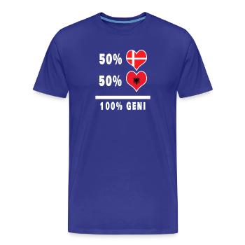 Albanie et Danemark 100% drapeau de génie - T-shirt bio Premium Homme - bleu roi - Devant - Damien (186cm)