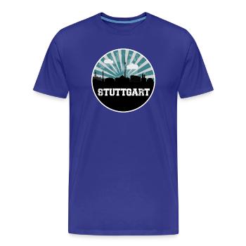 Stuttgart Skyline Blue Hour - T-shirt bio Premium Homme - bleu roi - Devant - Damien (186cm)