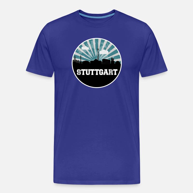Stuttgart Skyline Blue Hour - T-shirt bio Premium Homme - bleu roi