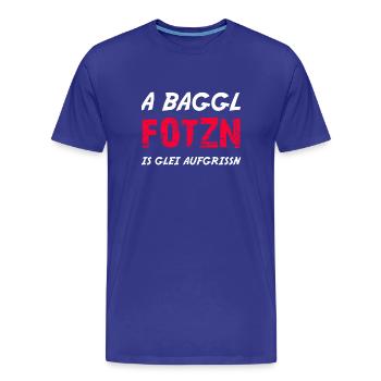 Bayrischer Spruch Fotzn - Männer Premium Bio T-Shirt - Königsblau - Vorne - Damien (186cm)