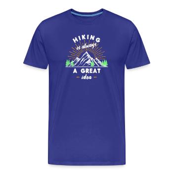 Glacier Mountains Déclaration de randonnée Wanderer Nature - T-shirt bio Premium Homme - bleu roi - Devant - Damien (186cm)