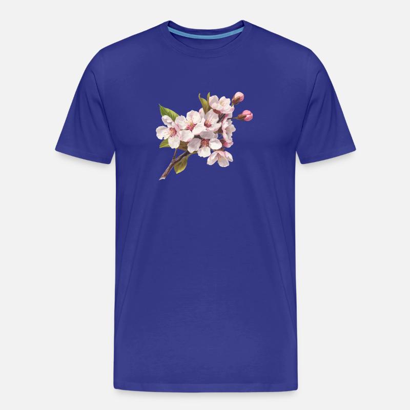 Pastellkirschblüten - Männer Premium Bio T-Shirt - Königsblau