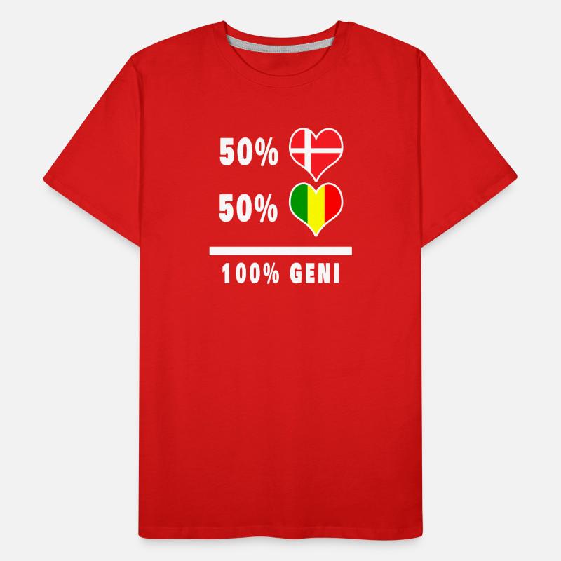 Mali und Dänemark 100% geniale Flagge Männer Premium Bio T-Shirt